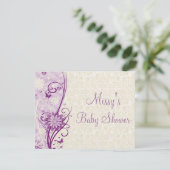 Invitation de baby shower de fleur et de papillon (Debout devant)
