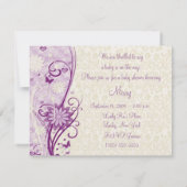 Invitation de baby shower de fleur et de papillon (Dos)