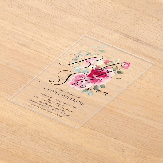 Invitation de Baby shower de fleurs blanches (Poser)