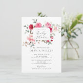 Invitation de Baby shower de fleurs blanches (Debout devant)
