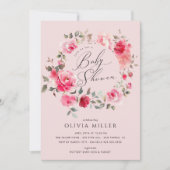 Invitation de Baby shower de fleurs blanches (Devant)