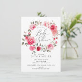 Invitation de Baby shower de fleurs blanches (Debout devant)