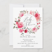 Invitation de Baby shower de fleurs blanches (Devant)