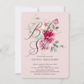 Invitation de Baby shower de fleurs blanches (Devant)