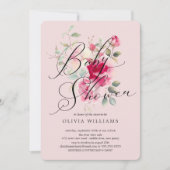 Invitation de Baby shower de fleurs blanches (Devant)