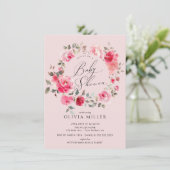 Invitation de Baby shower de fleurs blanches (Debout devant)