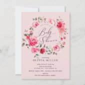 Invitation de Baby shower de fleurs blanches (Devant)
