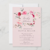 Invitation de Baby shower de fleurs blanches (Devant)