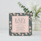 Invitation de Baby shower de fleurs blanches de mi (Debout devant)