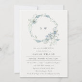 Invitation de Baby shower de fleurs bleu doux (Devant)