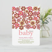 Invitation de baby shower de fleurs de fleurs de (Debout devant)