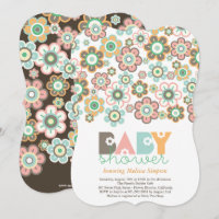 Invitation de baby shower de fleurs de fleurs de