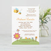 invitation de baby shower de fleurs d'insectes du (Debout devant)