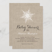 Invitation de Baby shower de flocon de neige rusti (Devant / Derrière)