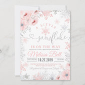 Invitation de Baby shower de flocon de neige Un pe (Devant)