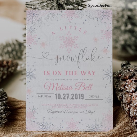 Invitation de Baby shower de flocon de neige Un pe