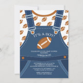 Invitation de Baby shower de FOOTBALL de Cute Over (Devant)