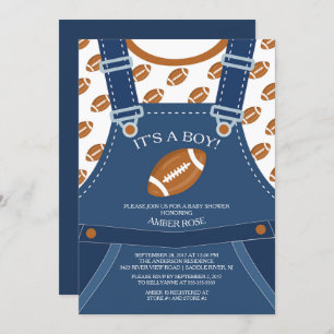 Invitation de Baby shower de FOOTBALL de Cute Over