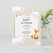 Invitation de Baby shower de Fox mignonne et de nu (Debout devant)