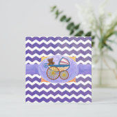 Invitation de Baby shower de frottis de bleuets (Debout devant)