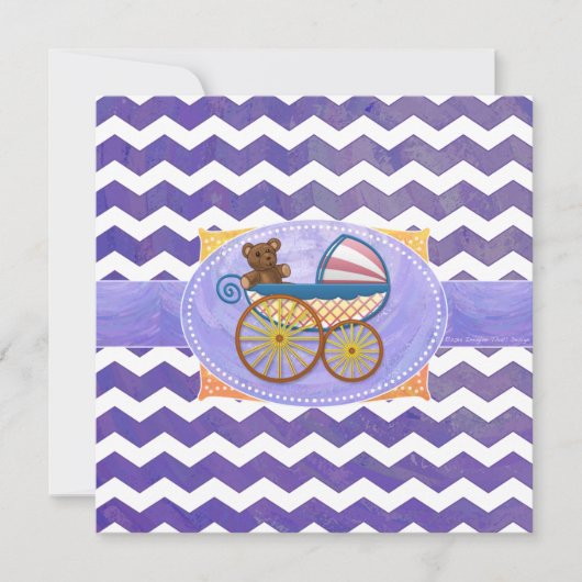 Invitation de Baby shower de frottis de bleuets (Devant)