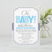 Invitation de baby shower de garçon (Debout devant)