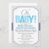 Invitation de baby shower de garçon (Devant / Derrière)