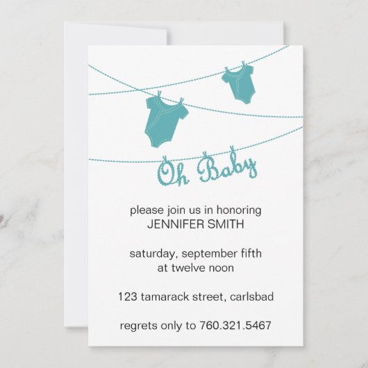 Invitation de baby shower de garçon (Devant)