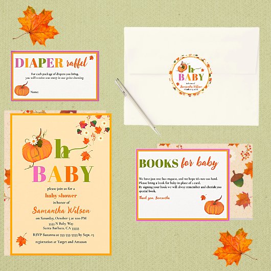 Invitation de Baby shower de garçon Citrouille d'a