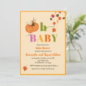 Invitation de Baby shower de garçon Citrouille d'a (Debout devant)