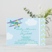 Invitation de Baby shower de garçon d'avion Cute (Debout devant)