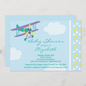 Invitation de Baby shower de garçon d'avion Cute (Devant / Derrière)