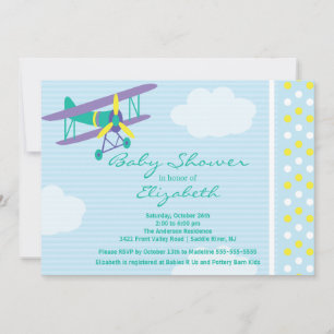 Invitation de Baby shower de garçon d'avion Cute