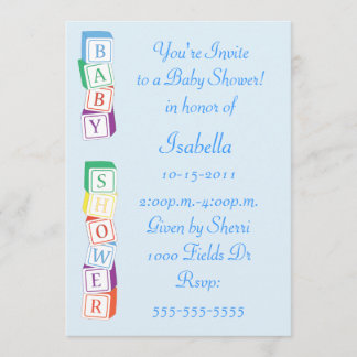 Invitation de baby shower de garçon de bloc