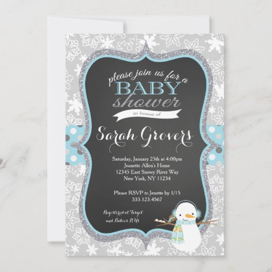 Invitation de baby shower de garçon de bonhomme de (Devant)