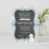 Invitation de baby shower de garçon de bonhomme de (Debout devant)