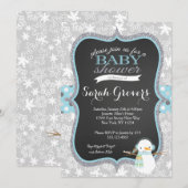 Invitation de baby shower de garçon de bonhomme de (Devant / Derrière)