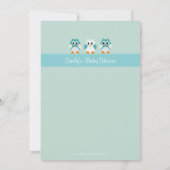 Invitation de baby shower de garçon de hibou (Dos)