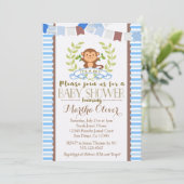 Invitation de baby shower de garçon de singe (Debout devant)