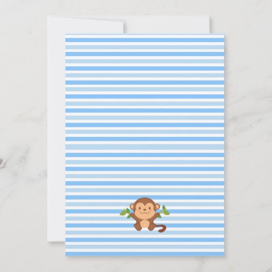 Invitation de baby shower de garçon de singe (Dos)