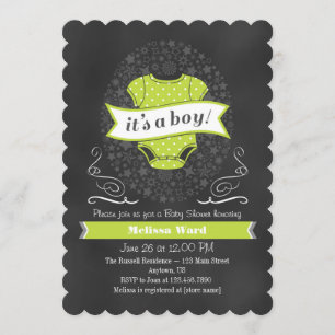 Invitation de baby shower de garçon de tableau de