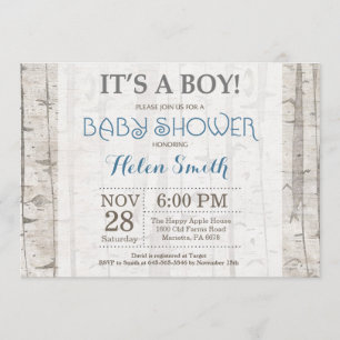 Invitation de Baby shower de garçon de Woodland Ru