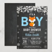 Invitation de Baby shower de garçon d'hiver de la (Devant / Derrière)