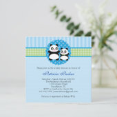 Invitation de baby shower de garçon d'ours panda (Debout devant)