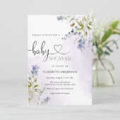 Invitation de Baby shower de garçon Fleur sauvage (Debout devant)