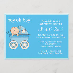Invitation de baby shower de garçon oh