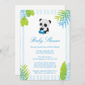 Invitation de Baby shower de garçon Panda Cute (Devant / Derrière)