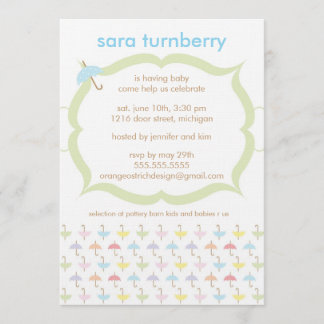 Invitation de Baby shower de garçon - Parapluie