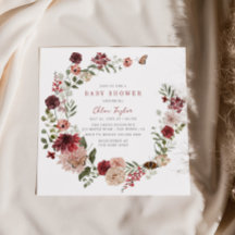 Invitation de Baby shower de germe floral de l'aut