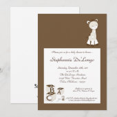 Invitation de baby shower de girafe de griffonnage (Devant / Derrière)